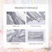 1/5pcs 12 X 108 Inch Silver Glitter Table Runner, Suitable For Wedding, Birthday Party, Holiday, Bridal Shower, Christmas, Daily Use, Outdoor - Multicolor - View 4