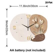 2D Flat, 1pc Modern Minimalist Flower Creativity Art Clock Mute Decorative Wall Clock, Super Quiet Quartz Movement, No Ticking Sound, Suitable For Bedroom Decor, Dining Room Living Room Office Sofa Background Wall Decor, Home Decor