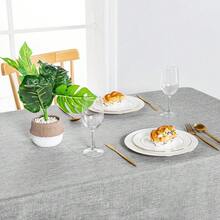 Faux Linen Rectangle Tablecloth - Wrinkle And Stain Resistant Washable Table Cloth For Kitchen Dining Room Holiday Table Cover For Dinner, Light Grey, 60 X 102 Inch - LightGrey102x60Rectangular - View 4