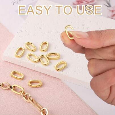 Sturdy 304 Stainless Steel Spring Door Latch, Various Shapes Of Oval Rings For Jewelry Making, DIY Handicrafts, Safety Locks Spring Latch Keychain Snap Lock DIY Jewelry Necklace Bracelet Making Keyrings Suitable For Backpacks And Handbags, Or As A Key Ring/Leash For Daily Life