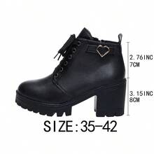 2024 New Stylish Mid-Heel Anti-Slip Boots, Lightweight Korean Version, Warm Lining, Suitable For Autumn/Winter - Black - View 8