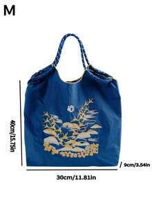 1 Stück Taube bestickte wasserdichte Nylon Tragetasche, modisch für Reisen, Einkaufen, Arbeit, Damen Schultertasche, waschbare Umhängetasche