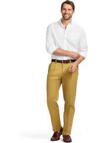 IZOD Men's American Chino Double Pleated Classic Fit Pant - 卡其色 - 查看 8