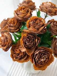 1/3/12 piezas Flores artificiales de peonía, flores de seda falsas para el Día de la Madre, San Valentín, centros de mesa de boda, fiesta nupcial, decoración de mesa de comedor, hogar, fiesta de cumpleaños, 29 cm/Sin jarrón