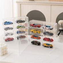1pc Toy Car Model Display Shelf, Transparent Model Storage Shelf, 8-Grid Storage Box Display Cabinet, Car Model Display Box, Can Be Stacked