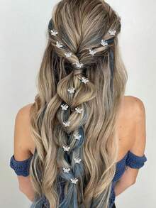 10pcs Mini Crystal Butterfly Hair Clips, Cute Silver Hair Clips Small Decorative Hair Clips, Wedding Hair Clips, Bridal Hair Accessories, Women Hair Accessories, Unique Butterfly Design, Suitable For Weddings, Parties And Other Occasions, Creative Gift, Holiday Hair Accessories