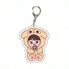 1 Piece, SKZOO,Spell Back Key Chain, Cartoon Photo Card, Bag Pendant, Cheng Xiao Lu Guangxia Cartoon Surrounding, Acrylic Key Chain Animation Surrounding, Party Gifts, Backpack Pendant. - Multicolor - View 4