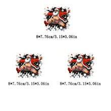 1 件/2 件/3 件圣诞老人印花热转印贴纸 - 圣诞主题熨烫补丁，适用于 DIY T 恤、牛仔裤、口罩和背包 - 彩色 - 查看 10