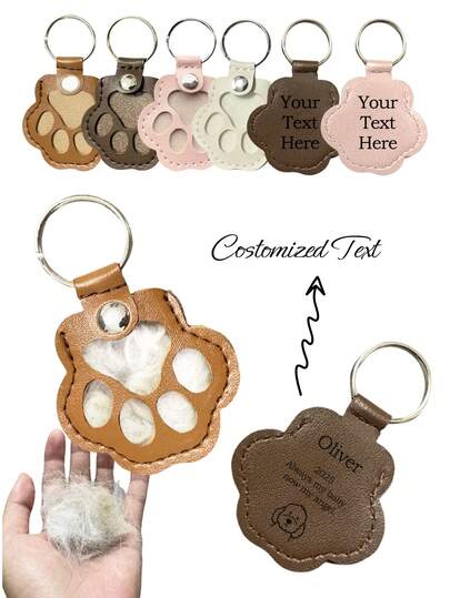 1pc Personalized Fashion Cat Paw Multi-Functional Keychain, Customizable Pet Memorial Hair Pouch, Supermarket Token Coin Storage Pendant, Gift For Pets, Family, Boyfriend/Girlfriend
