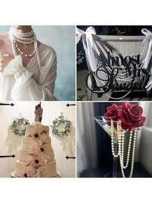 196.85 英寸/4/5/6/8/10 毫米 时尚珠宝及工艺品材料，仿白珍珠串珠花环，装饰珍珠，优雅白珍珠串珠线轴，珍珠串珠卷，珍珠花环，适用于婚礼、派对、生日、珠宝配饰、婚礼/生日派对装饰、DIY 手工艺品、蛋糕装饰、蛋糕顶饰、蛋糕装饰工具 - 彩色 - 查看 3