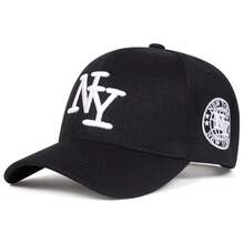 1Piece Men Letter NY Side NEW YORK Embroidered Baseball Cap Outdoor Adjustable Sunscreen Leisure Hat Spring Autumn Travel Tourism Beach Vacation - 彩色 - 查看 4