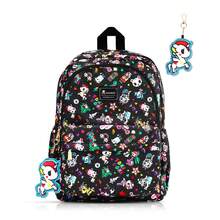 Official Tokidoki Unicorno Backpack With Keychain For Women Men, Cartoon Large Capacity Travel Laptop Book Bag Casual Daypack Shoulder Bag - màu đen - Xem 8