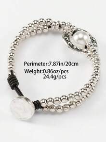 A One-Piece Minimalist And Stylish Street-Style Crocheted Pearl Bracelet Suitable For Everyday Wear By Both Men And Women, Perfect For Parties And As A Birthday Gift.