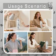 Official Tokidoki Unicorno Water Bottle, Cartoon Vacuum Reusable Insulated Stainless Steel 16.9oz Cup Thermoses With Locking Cover Leak-Proof - Đen và trắng - Xem 5