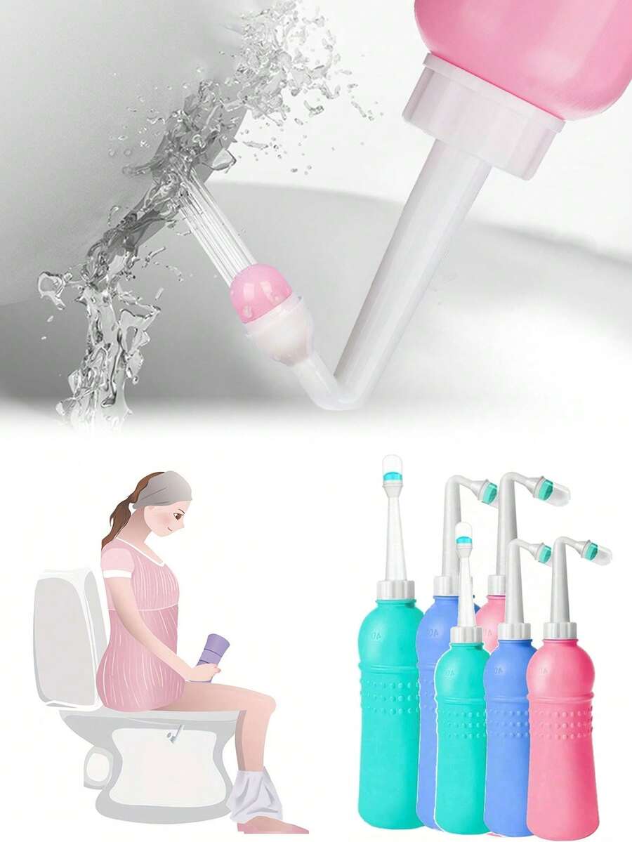 1 szt. Mini ręczny bidet z natryskiem do użytku osobistego, przenośny bidet z natryskiem, bidet podróżny z ręcznym bidetem, przenośny bidet podróżny, ściereczka dolna do higieny, zbiornik na wodę o pojemności 500 ml, akcesoria łazienkowe, narzędzia łazienkowe