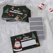 50pcs Christmas Green Scratch Cards, Blue Surprise Scratch Cards With Christmas Tree, Santa Claus Patterns, Party Prizes, Including Lucky Scratch Stickers, Cartoon Christmas Scratch Cards For Christmas Events, Handwritten Scratch Prize Cards For Students, Small Surprise Gifts For Christmas Parties