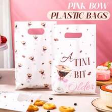 D50 Pcs Espresso Martini Party Favor Bags 9.84 X 6.5 In A Tini Bit Older Plastic Gift Bags With Handle Espresso Goodie Candy Bag For Birthday Martini Bachelorette Party Decoration Supplies10 - 白色 - 查看 2