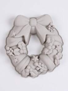 1pc Christmas Bow Wreath Silicone Cake Mold - Versatile Baking & Dessert Mold For DIY Pastries, Mousse, And More - Perfect For Holidays Like Christmas, Easter, Valentine's, Thanksgiving Christmas Christmas Decorations Christmas Pajamas Christmas Gifts Christmas Decor