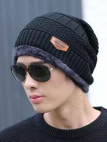 3pcs/Set Knitted Beanie Hat, Neck Warmer Scarf And Gloves Set, Men's Warm Knit Cap, Ski Hat, Outdoor Sports Set For Autumn/Winter