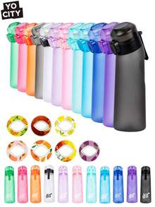 1个带香氛胶囊的水瓶，内含1颗随机香味胶囊，0糖0卡路里，带吸管，适合户外运动，防漏设计，适用于健身房、跑步、运动等场合。（香氛胶囊仅改善气味，不改变味道）不会改变水的味道，只会让水闻起来更香。 - 彩色 - 查看 3