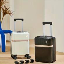Fashionable New Lightweight ABS Carry-On Trolley Suitcase With Cup Holder And Phone Holder, Designer Luggage With Quiet Wheels And Detachable Cabin Size, Upgraded With Thicker Material And Metal Protection Frame, Essential For Business Trips And Travels - Multicolor - View 2