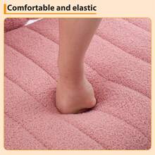 Silla de escritorio con asiento ancho y ruedas, con patas cruzadas, mecedora y altura ajustable, cómoda silla giratoria sin brazos, capacidad de 136 kg, ideal para dormitorio - Rosa - Ver 3