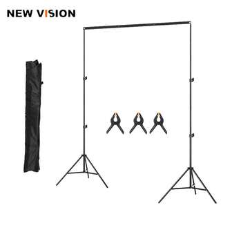 2x2m 6.5ft*6.5ft Photography Studio Backdrop Background Support System Frame,3pcs Clip And Carry Bag Backgrounds Light Stand Kit