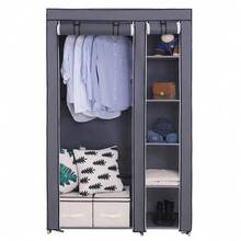 67" Portable Clothes Closet Wardrobe With Non-Woven Fabric And Hanging Rod Quick And Easy To Assemble Gray - Grey - View 2