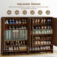 ONBRILL Shoe Cabinet, 6-Tier  Large Farmhouse Shoe Cabinet For Entryway, 45'' Modern Wooden Shoe Rack Organizer With Doors And Shelves, For Front Door Hallway - màu nâu - Xem 4