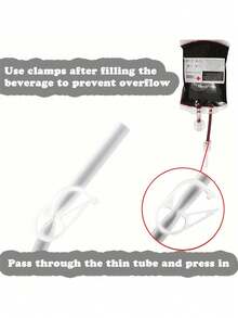 10 件装 - 饮料血袋，10 个静脉输液袋，用于万圣节派对装饰，可重复使用的饮料袋，用于主题派对的活血，化妆舞会，吸血鬼，僵尸，护士毕业派对道具秋季，圣诞节 - 彩色 - 查看 4