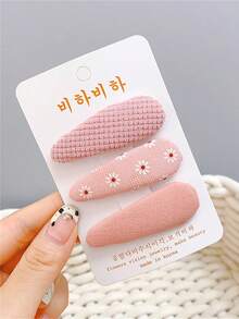 2025秋冬可爱简约布艺发夹套装，3件套，适合女性、女孩、学生，韩版时尚可爱花朵发夹，刘海发卡，发饰，头饰，发饰，拍照造型工具，水滴发夹，秋季，女士，旅行，美发工具，小物件，礼物，旅行，圣诞礼物 - 彩色 - 查看 10