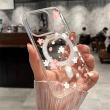 Unique Wireless Charging Design, Exquisite Floral Pattern Printing, PC Anti-Drop And Shockproof Full-Cover Mobile Phone Case Suitable For IPhone 17pro Max/17pro/17Air/17/16plus/16/15/14/13/12/11/XSMAX/XS/XR/Galaxy S22plus/S23ULTRA/S24FE/S25 EDGE. It Is Cute And Fashionable And Is A Good Choice For Birthdays, Christmas, And Halloween Gifts. - 無色 - 查看 2