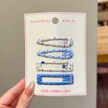 3 PiecesHair Barrettes Set - Stylish & Cute Plaid & Cartoon Design, Suitable For Teens, Ideal For Taming Bangs And Side Hair, Claw Clips