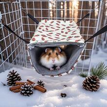 Small Animal Hideaway& Hammock, Cozy House With Roof For Small Pets To Sleep And Hide - Washable Pet Cave& Hideout Corner, Hanging Hammock Hideout Bed, Cage Accessories For Guinea, Hamster, Rat, Glider, Squirrel, Ferret, Kitten, Squirrel, Chinchilla