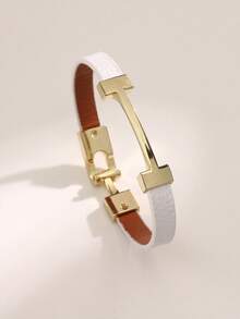 1 件时尚皮革手链，优雅腕带，全新设计，带钩扣，适合日常佩戴，高品质礼物，非常适合万圣节和圣诞节