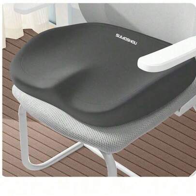 1PC Ergonomic Lumbar Support Cushion Set For Office Chair, Memory Foam Backrest And Seat Pad, Soft Polyester Cover, Comfortable Relief Design, Ideal For Home And Office Use, Washable By Hand, Available In Black And Grey Chair Cushion Seat Cushion Office Supplies Chair Pillow Gaming Chair Desk Accessories