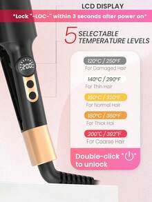 UKLISS Wavers & Crimpers Irons - EU C Type Plug(220-240V) - View 7