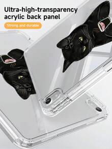 1pc Cool Coffee Cat Dual-Sided Acrylic Transparent Crystal Backboard Shockproof Sleep/Wake Tablet Case Compatible With IPad (A16) 11th Gen 11-Inch 2025 Case, IPad 9th/ 8th/ 7th Generation 10.2 Inch Case, 3+Y Fold Anti-Bend, Built-In Pencil Slot, Perfect Daily Protection - Multicolor - View 6