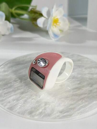 Compteur d'anneau LED léger en blocs de couleurs, compteur manuel portable à bouton, compteur électronique mini réinitialisable, affichage numérique multicolore, mini compteur pour sports/entraînement/prière
