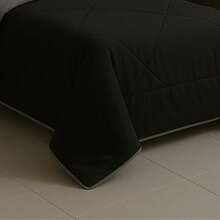 Tenderness Plain Double-Sided Single Duvet – Ideal For Winter - Xám/Đen - Xem 3