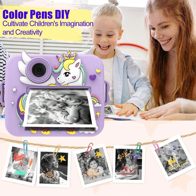 Máy ảnh in ảnh tức thời cho trẻ em, máy ảnh kỹ thuật số, quà Giáng sinh/sinh nhật cho bé trai và bé gái, kèm giấy in thay thế và bút màu, máy ảnh in ảnh tức thời cho trẻ em, đồ chơi chụp ảnh du lịch lý tưởng, khơi gợi sự sáng tạo và niềm vui, máy ảnh đồ chơi - XX-Nhiều màu - Xem 9
