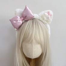 Tom's Cat Ear Plush Headband, S Casual Photo Hair Accessories, Headband With Bow, Polyester Fiber, Suitable For All Seasons Valentines,Hairband,Hair Hoop Headbands ,Gifts Head Accessories - Multicolor - View 21