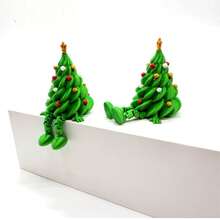 1pc 3D Printed Cute Movable Jointed Colorful Christmas Tree Desktop Decor