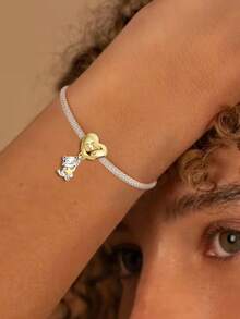 1 PC Fashionable 925 Sterling Silver Infinite Love Clasp Beads Pendant Charm Pendant Ball Suitable For Bracelets DIY Women's Jewelry - Gold - View 6