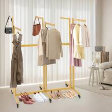 Metal Garment Rack, 6 Way Floor Standing Retail Display Racks With Adjustable Height Blade Arms And Wheels For Clothing Store And Home (Gold) - Vàng - Xem 4