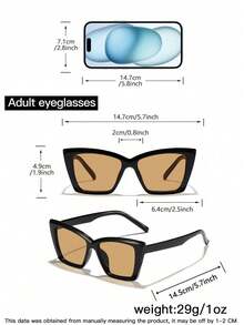 1/2 件女士亚克力休闲猫眼时尚白色眼镜，适合度假出游和日常生活装扮，搭配优雅夏季海滩度假、户外、旅行学院风，适合返校 - 彩色 - 查看 11