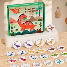 Children's Puzzle Toys Early Education Enlightenment Thinking Exercise Kindergarten Dinosaur Memory Chess Parent-Child Interaction Children's Puzzle Dinosaur Flip Chess Memory Competition Training Baby's Reaction Ability Wooden Toys Interactive Puzzle Tabletop Game - Multicolor - View 10