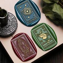 1 Tarot Card Series Fire Lacquer Seal Copper Head, Retro Style, Solid Brass Seal Head, Suitable For DIY Greeting Cards, Sealing Decorations, Desktop Ornaments, Holiday Invitations