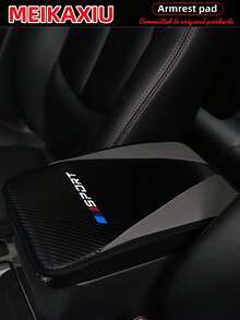 MEIKAXIU 1pc PU Carbon Fiber Leather SPORT New Car Armrest Box Pad, 12.6" X 7.5", Auto Accessories - PU Carbon Fiber Leather SPORT - View 12