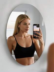 Round Acrylic Mirror Wall Sticker – Large Self-Adhesive Non-Glass Mirror, High-Transparency Decorative Mirror Plate For Bathroom, Bedroom, Door, Dresser & Home Wall Decoration